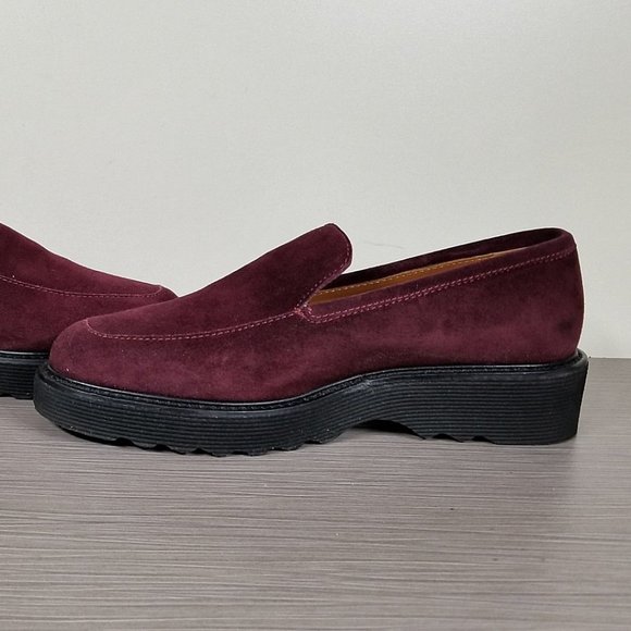 Aquatalia Kelsey Weatherproof Loafer, Oxblood Suede, Womens Size 6 - Picture 6 of 10